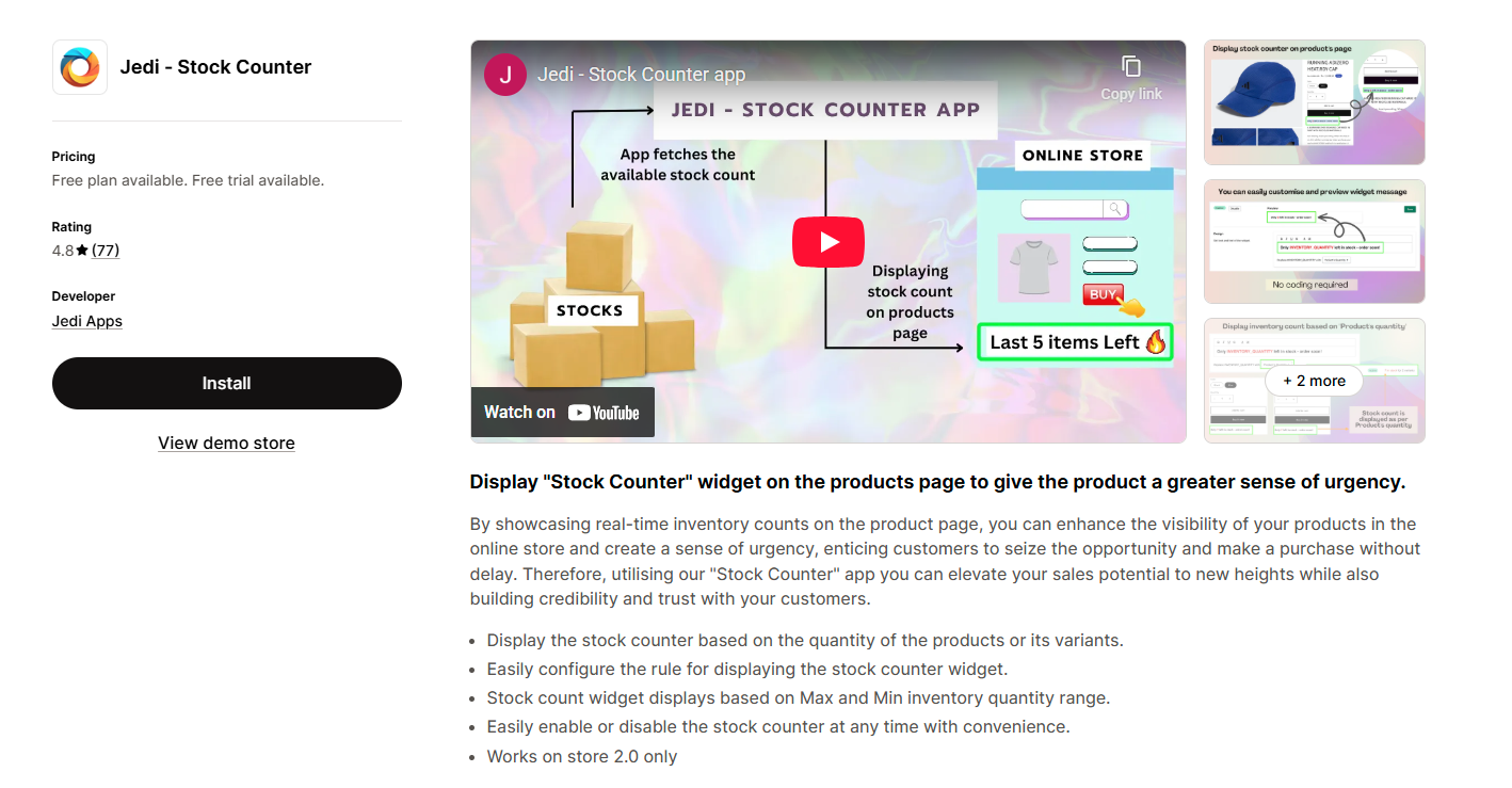Jedi ‑ Stock Counter